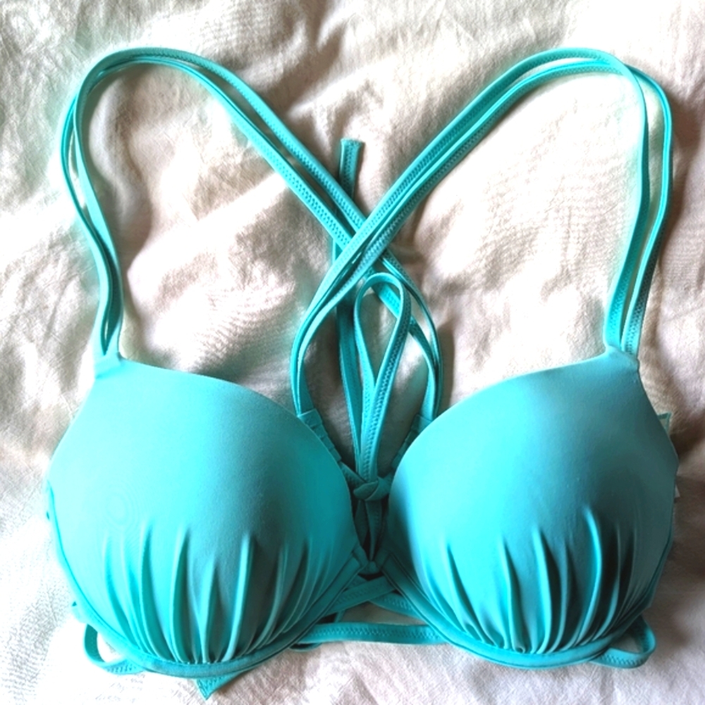 Shade & Shore Green and Blue Bikini with Molded Cups